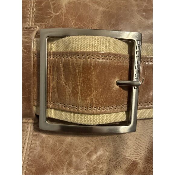 wilsons leather pelle studio Shoulder bag beige buckle Distressed Camel Brown - Picture 4 of 4